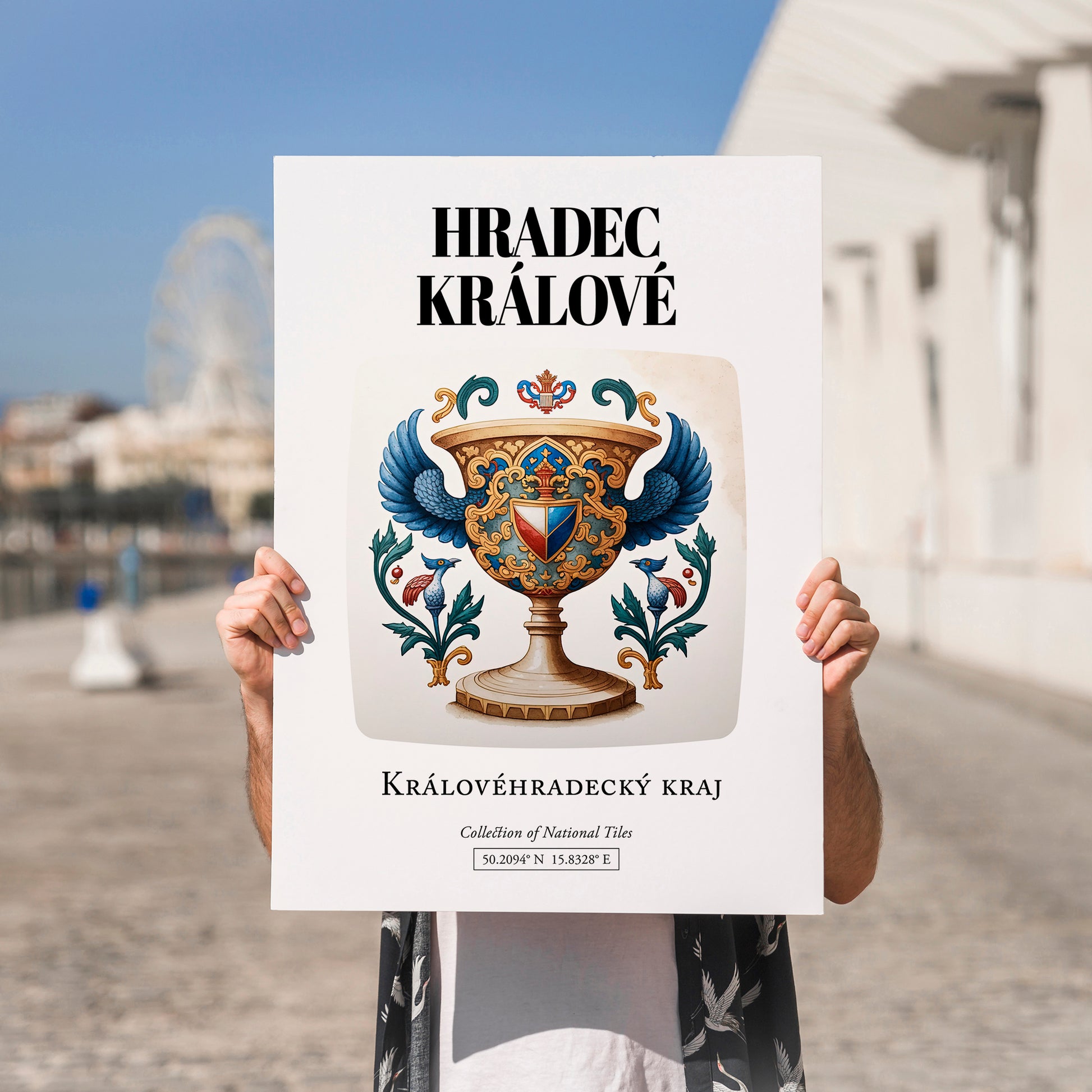 Hradec Králové, Czech Republic – Travel Poster, no-text version framed in wood