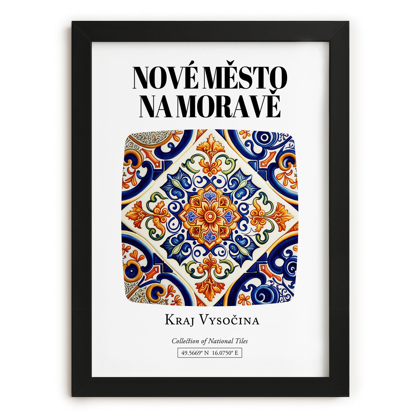 Nové Město Na Moravě, Czech Republic – Cityscape Wall Art, in sleek black frame