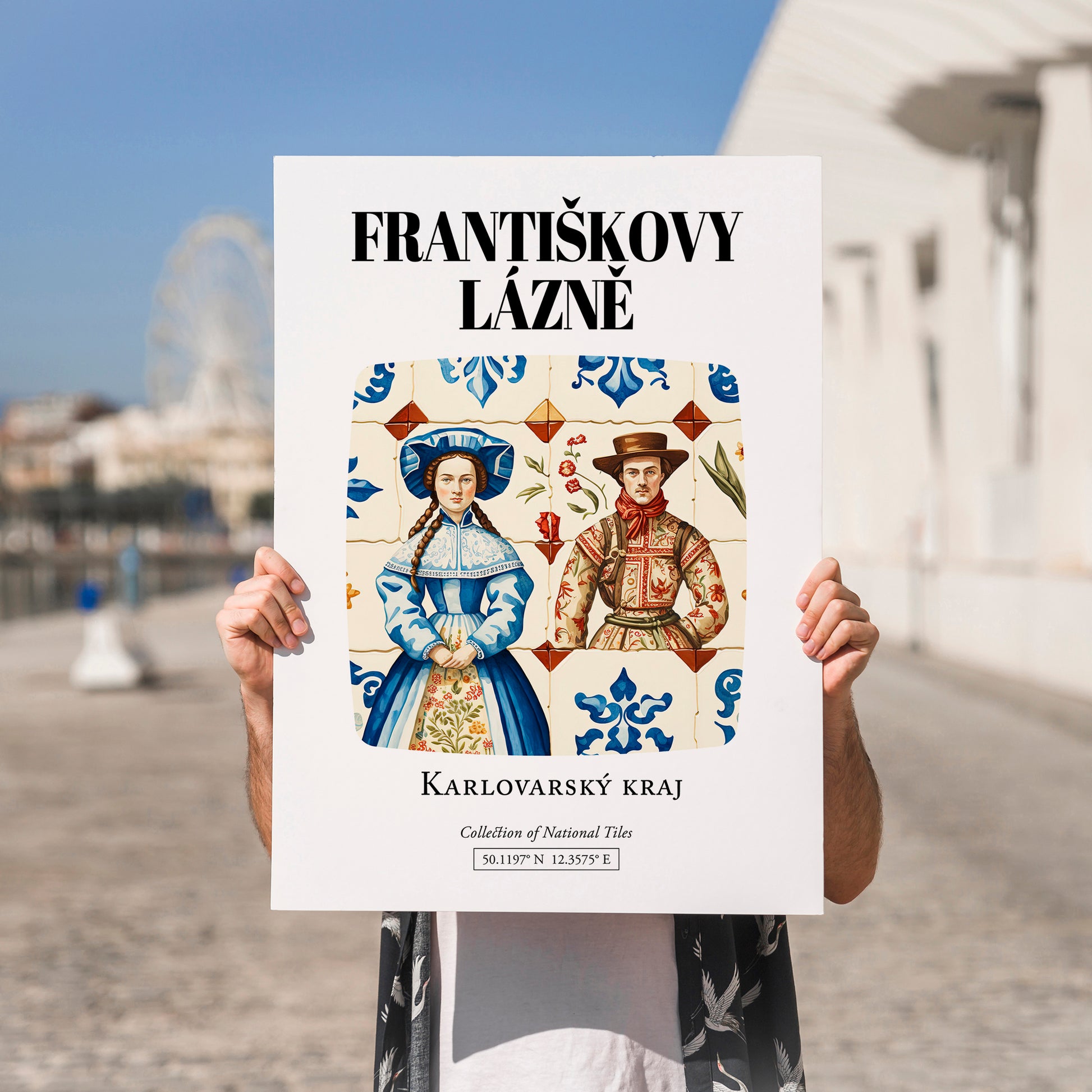 Františkovy Lázně, Czech Republic – Travel Print, no-text version framed in wood