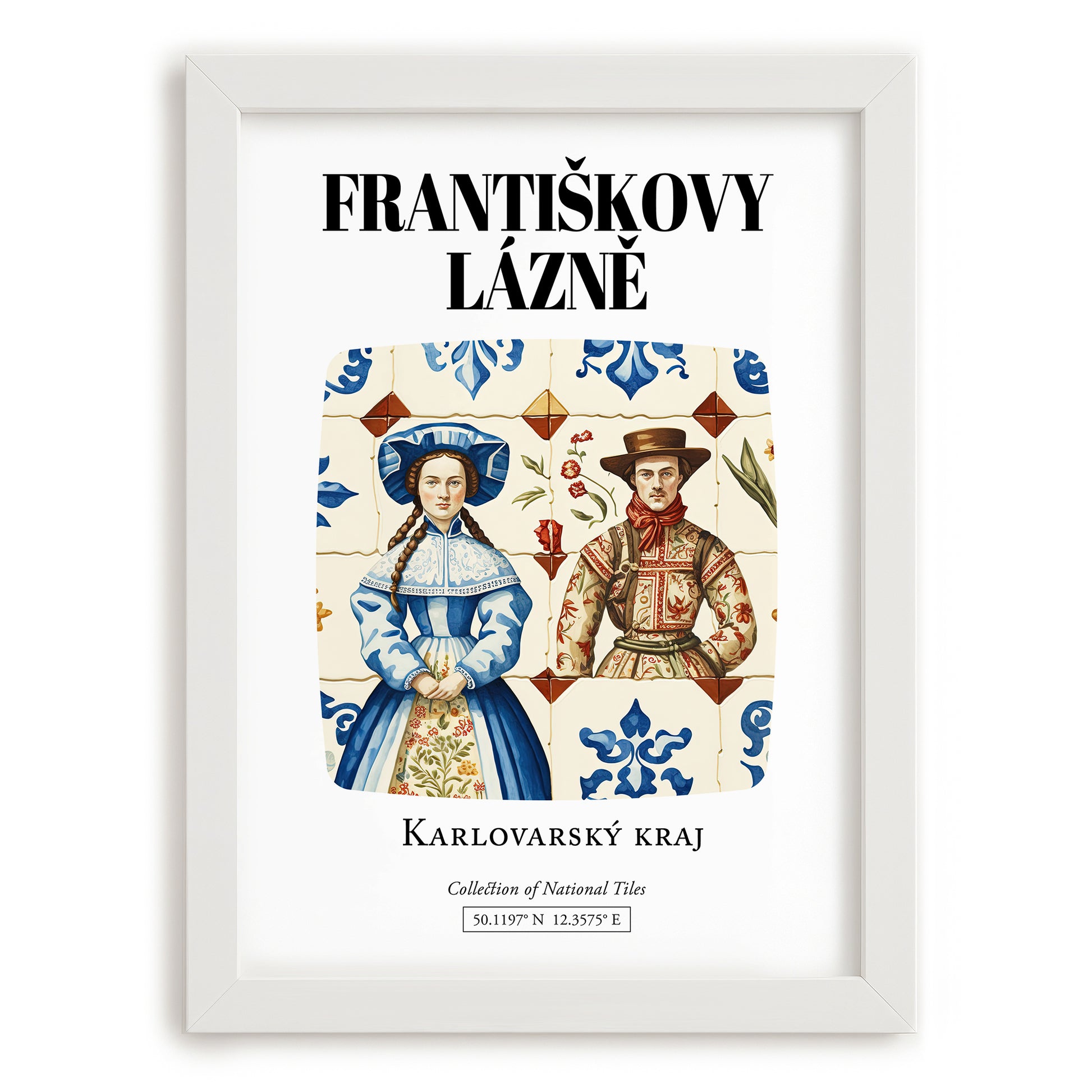 Františkovy Lázně, Czech Republic – Travel Print, placed in minimal white frame