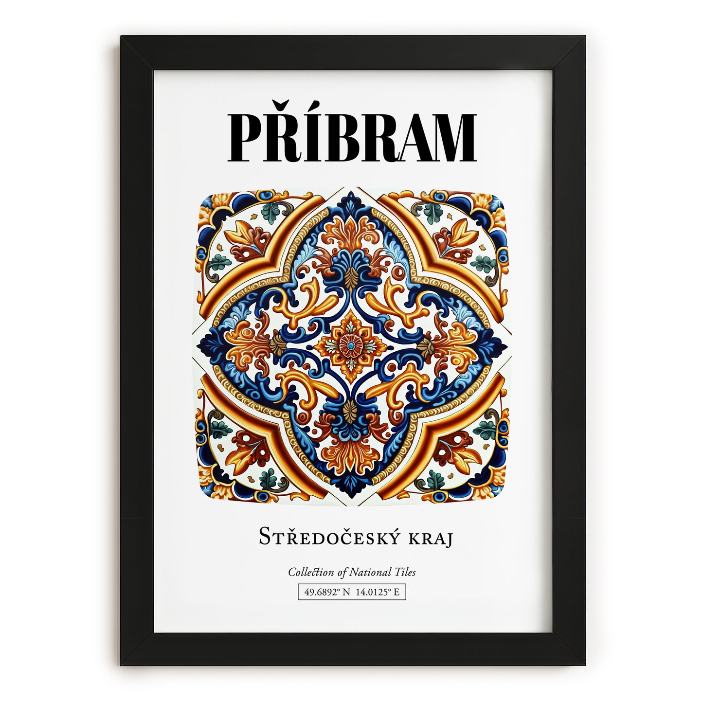 Příbram, Czech Republic – Travel Poster, in sleek black frame
