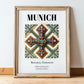 Munich, Germany – Travel Print, in wooden frame leaning on the floor