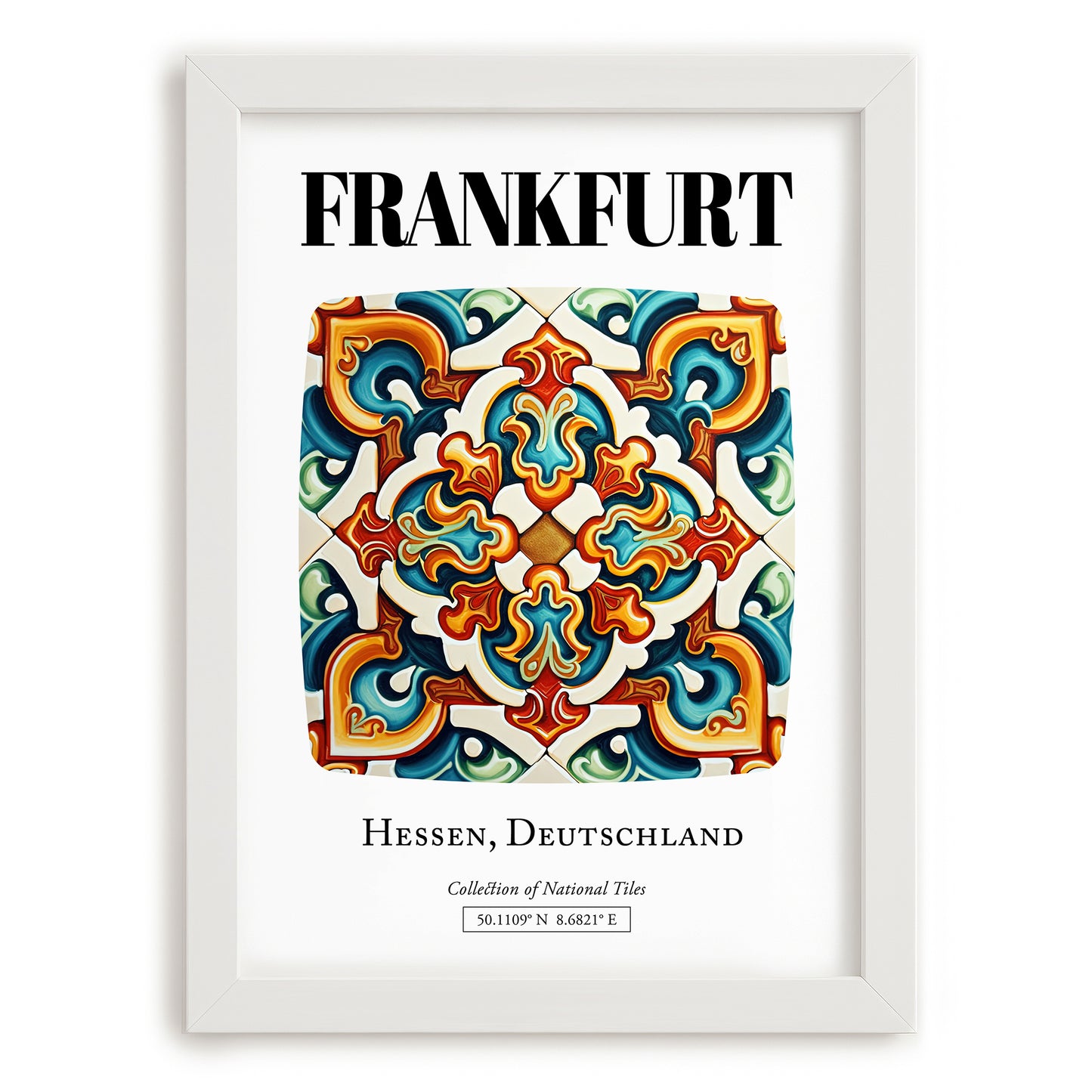 Frankfurt, Germany – Dream Destination Decor, placed in minimal white frame