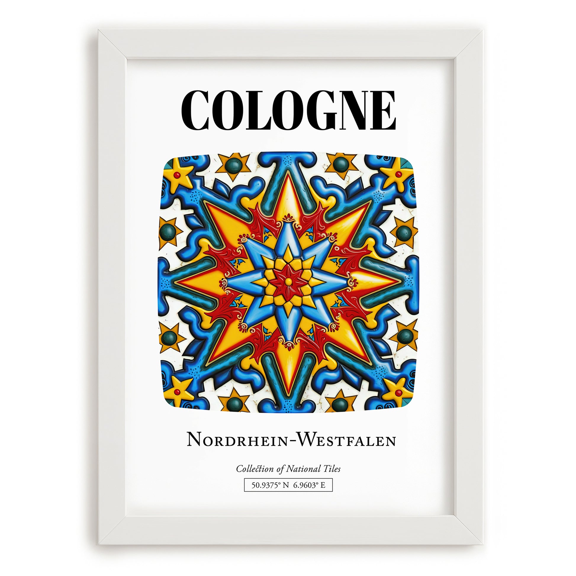 Cologne, Germany – Travel Wall Decor, placed in minimal white frame