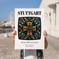 Stuttgart, Germany – Wanderlust-Inspired Poster, no-text version framed in wood