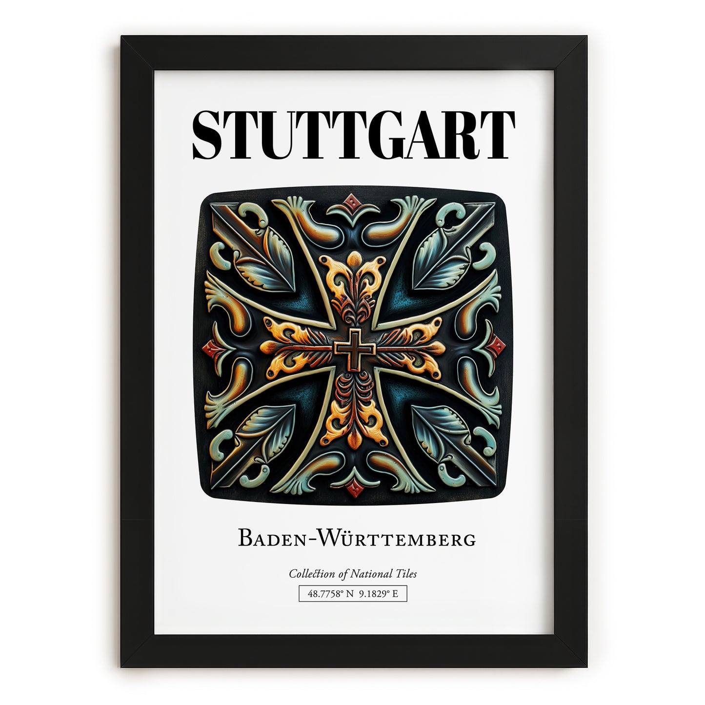 Stuttgart, Germany – Wanderlust-Inspired Poster, in sleek black frame