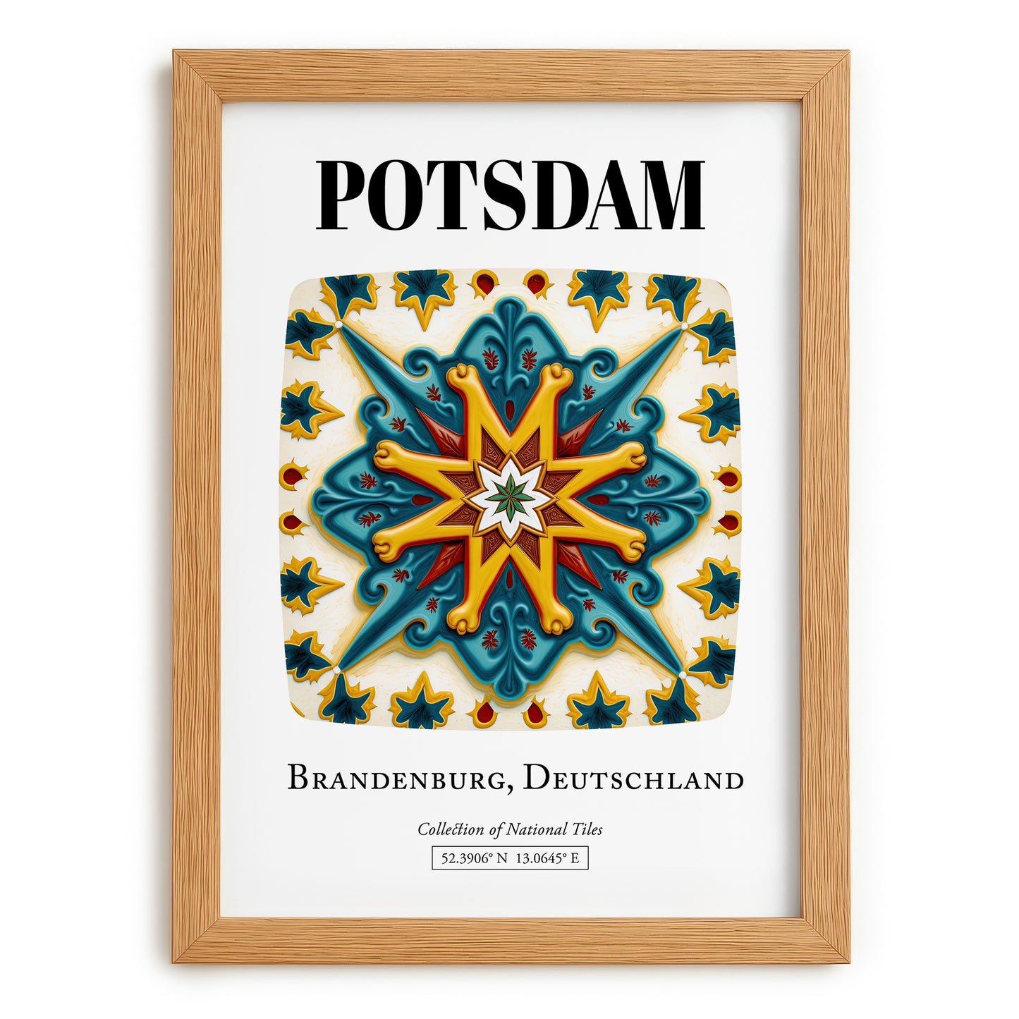 Potsdam, Germany – Travel Poster, set in oak frame