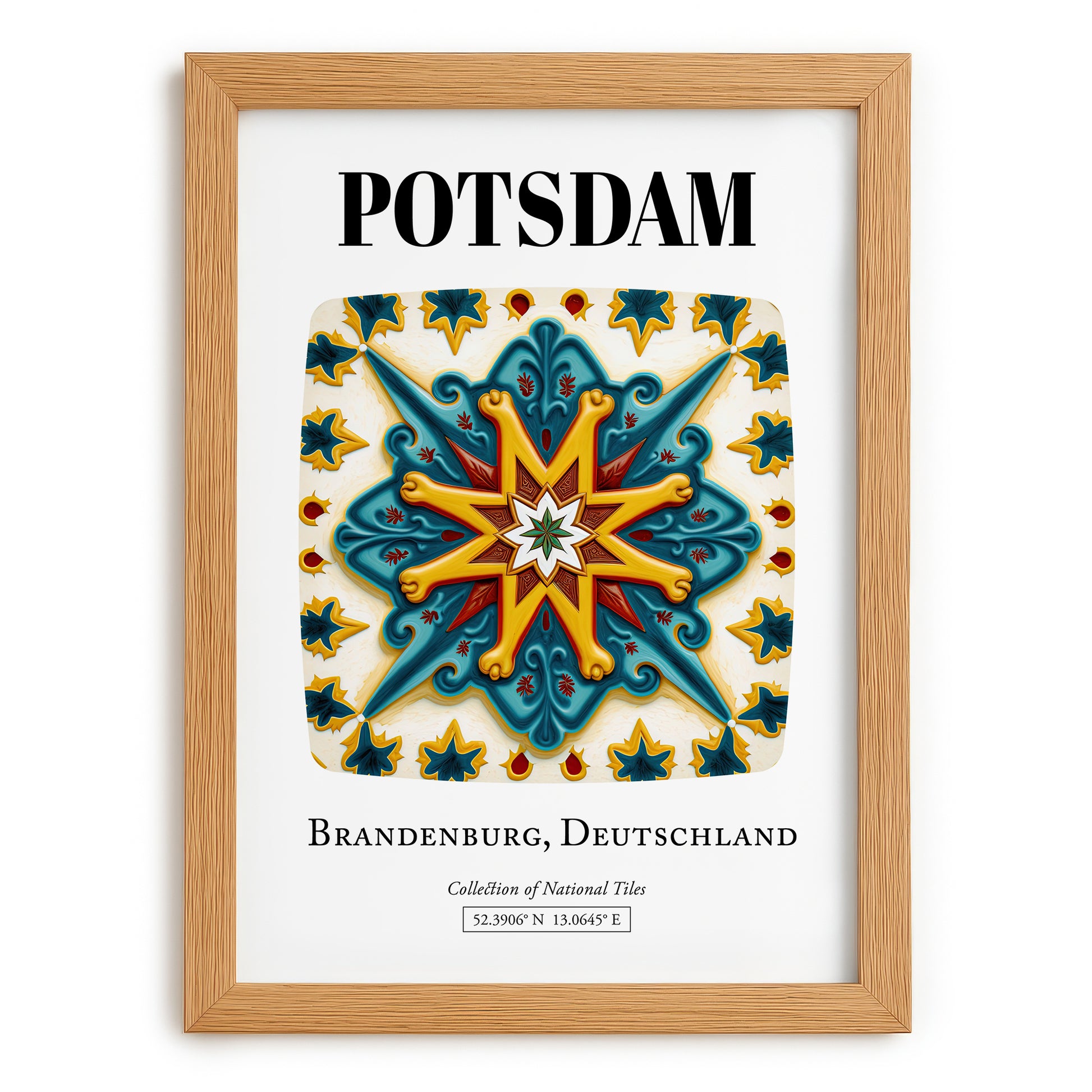 Potsdam, Germany – Travel Poster, set in oak frame