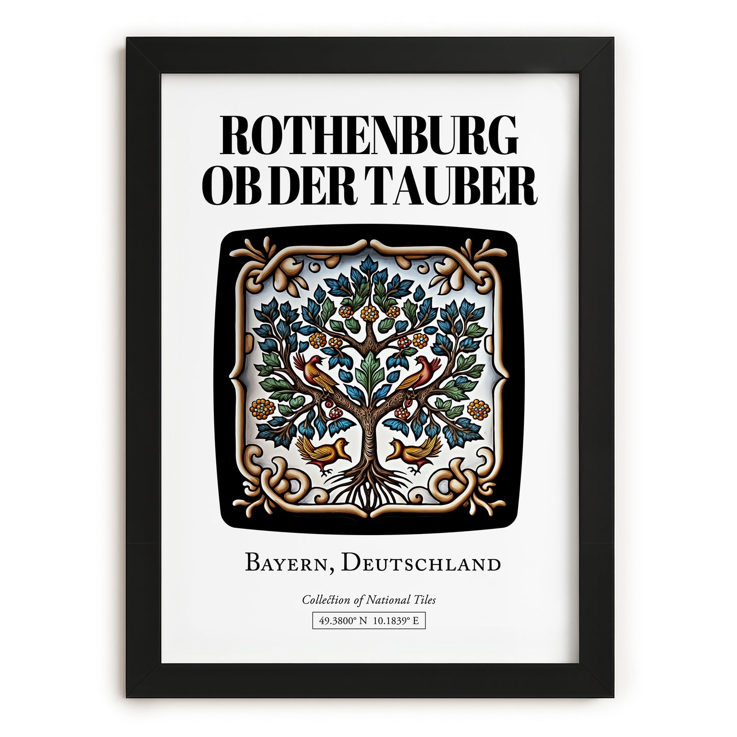 Rothenburg Ob Der Tauber, Germany – Historic Cities Art Print, in sleek black frame