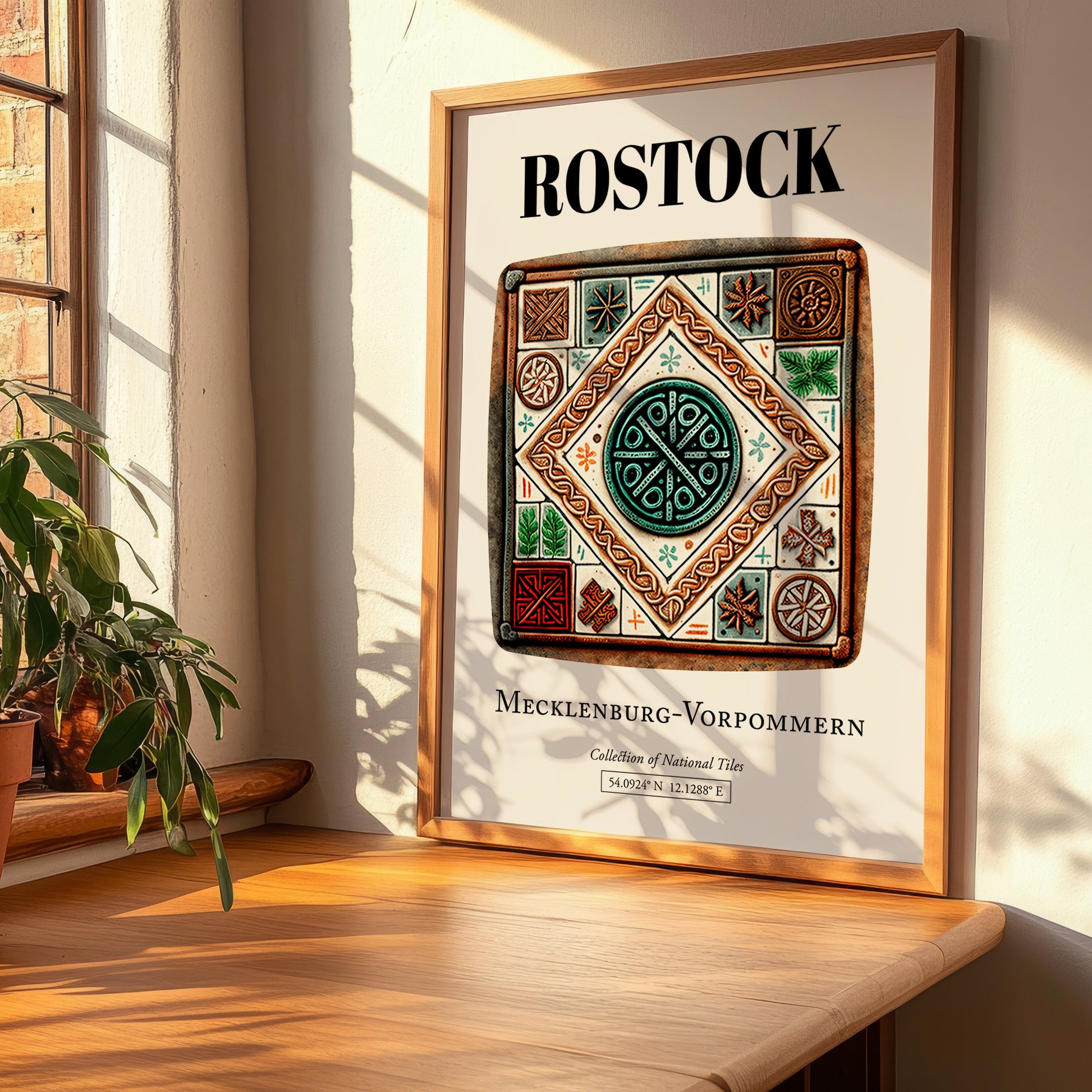 Rostock, Germany – Travel Poster, clean layout with no caption