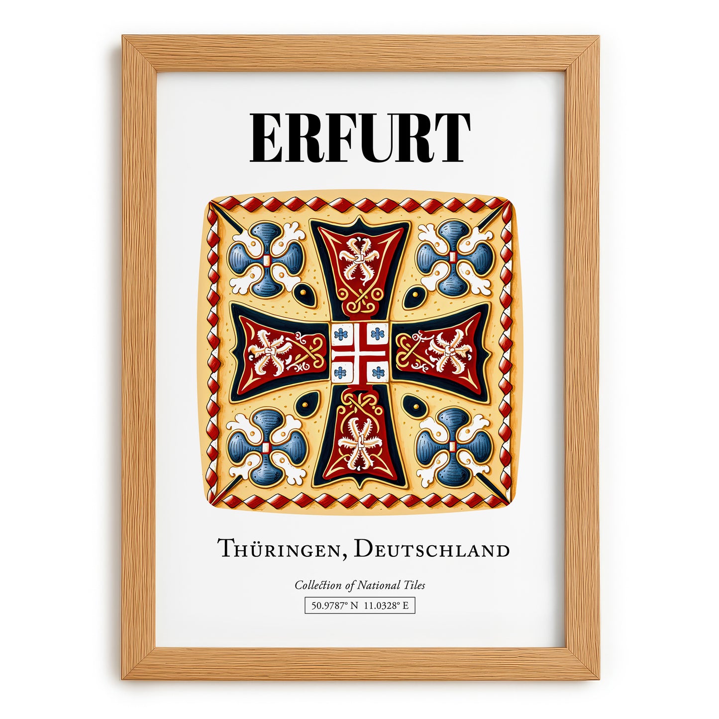 Erfurt, Germany – Travel Wall Art, set in oak frame