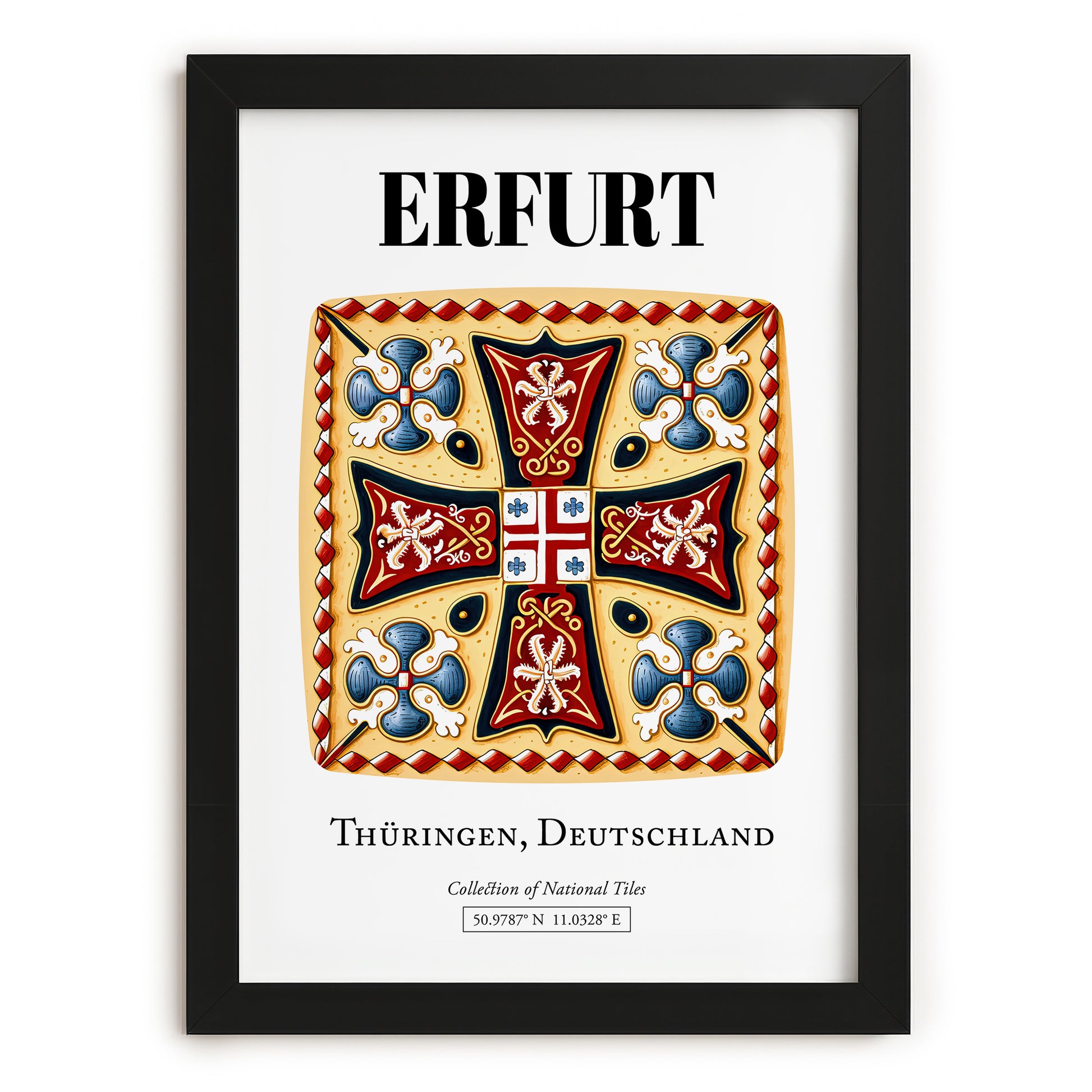Erfurt, Germany – Travel Wall Art, in sleek black frame