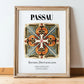 Passau, Germany – Global Cities Wall Print, in wooden frame leaning on the floor