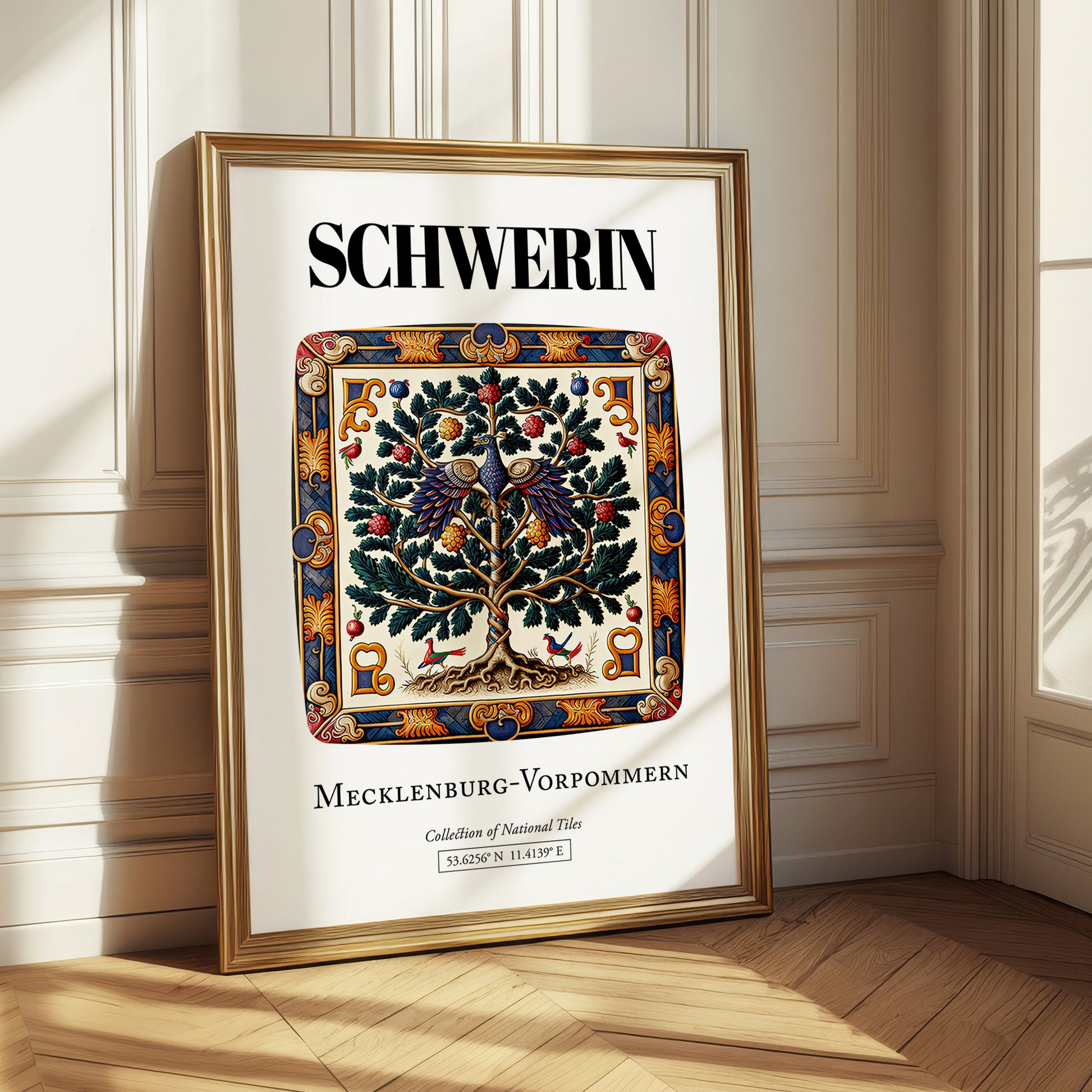 Schwerin, Germany – Travel Poster, styled in a charming Paris street view