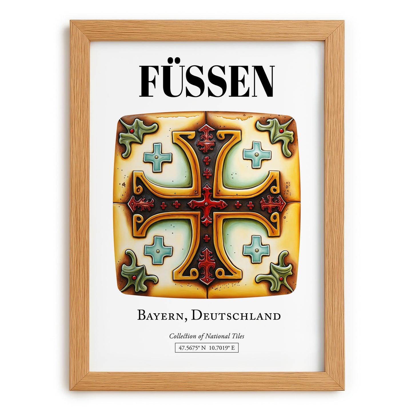 Füssen, Germany – Travel Memories Wall Print, set in oak frame