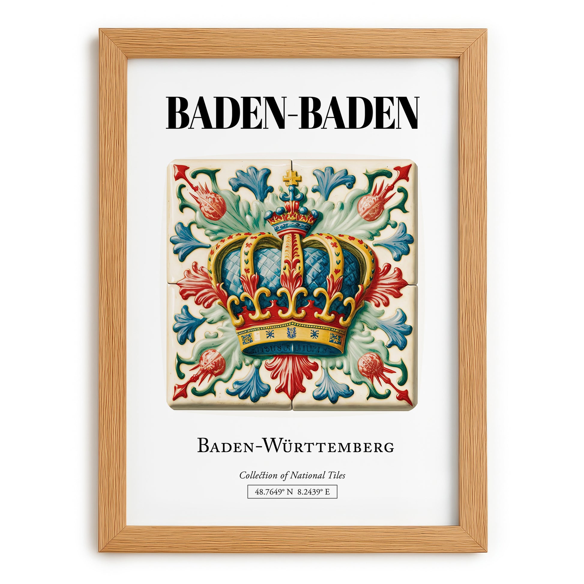 Baden-baden, Germany – Travel Wall Art, set in oak frame