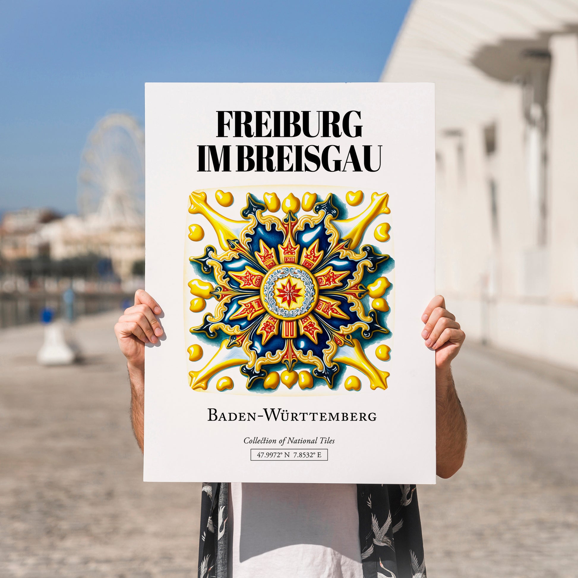 Freiburg Im Breisgau, Germany – Travel Print, no-text version framed in wood