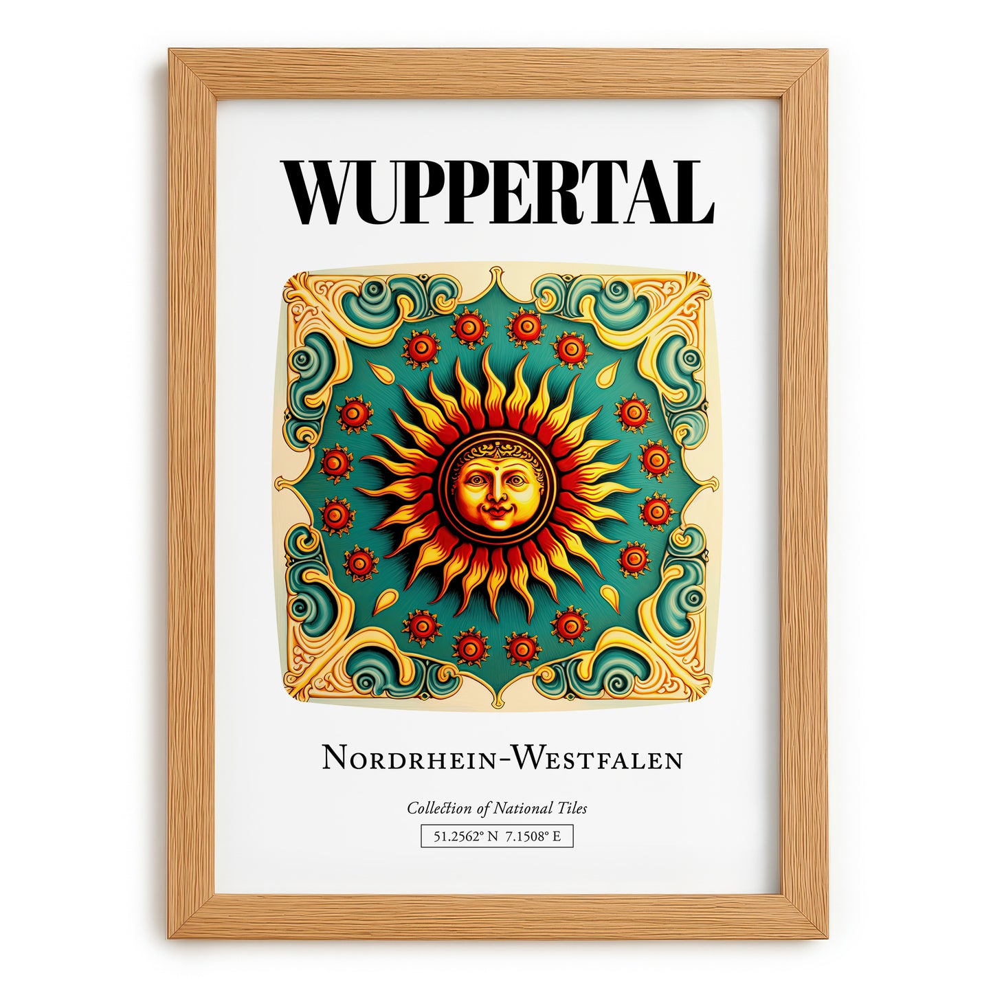 Wuppertal, Germany – Travel Wall Art, set in oak frame