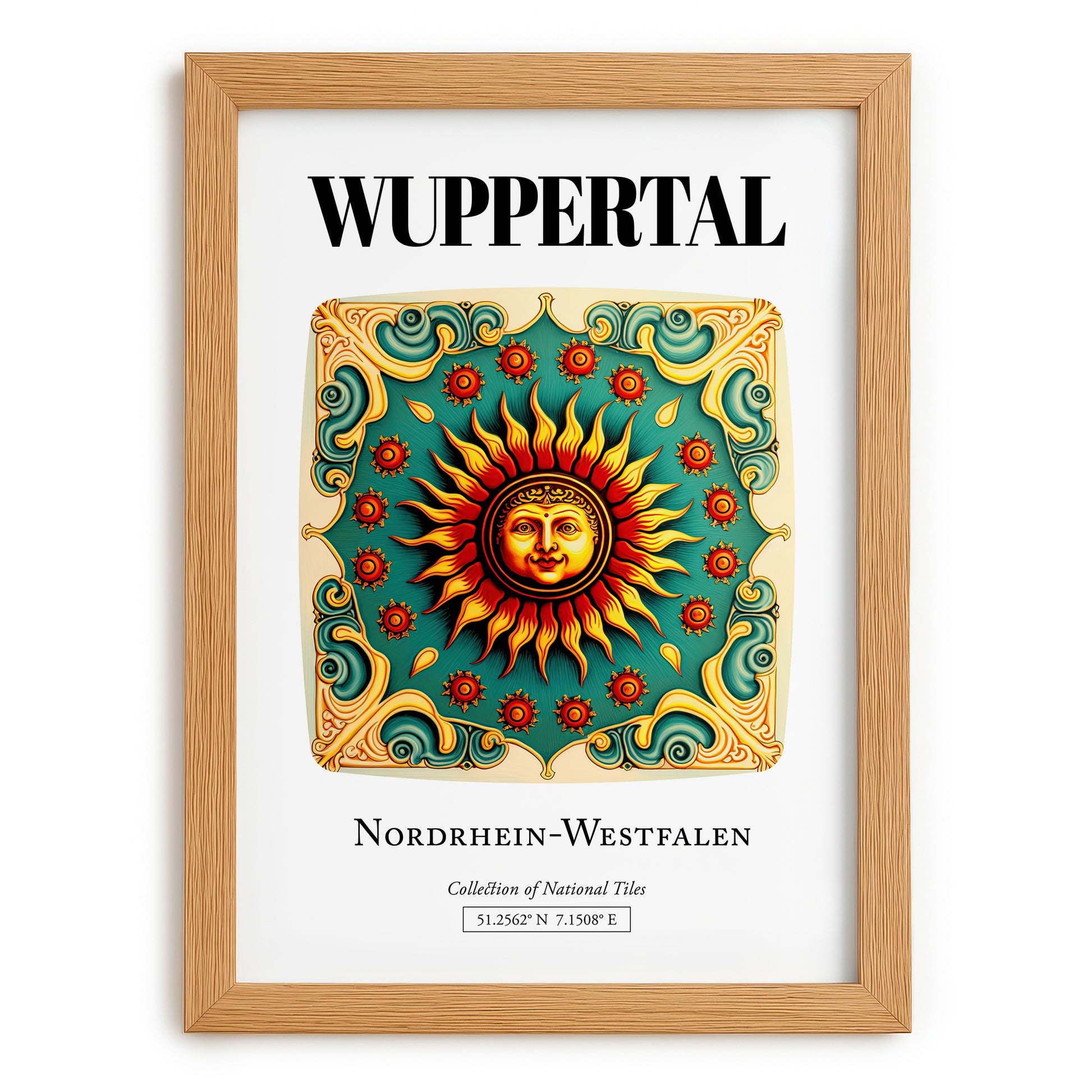 Wuppertal, Germany – Travel Wall Art, set in oak frame