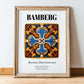 Bamberg, Germany – Travel Poster, in wooden frame leaning on the floor