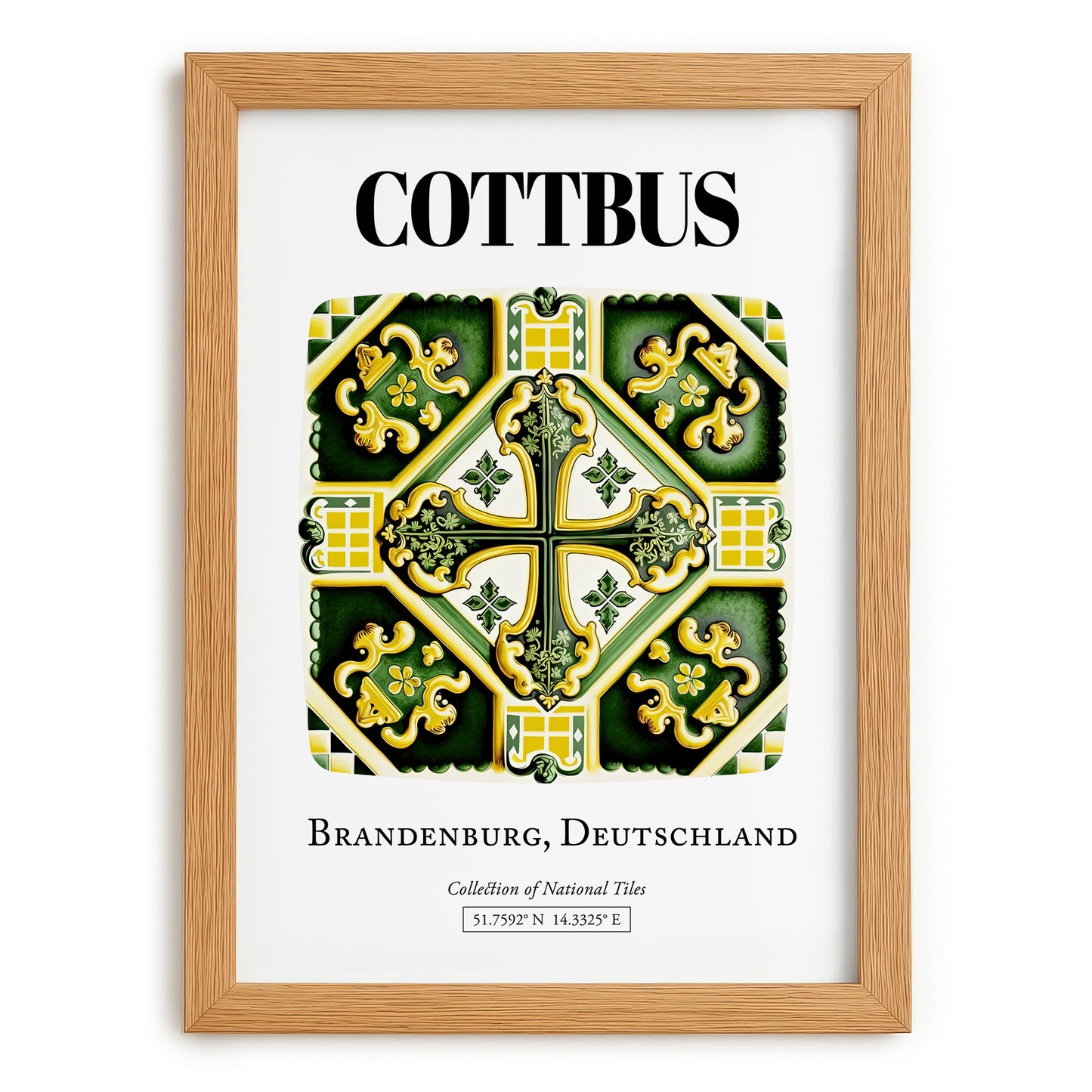Cottbus, Germany – National Pride Wall Decor, set in oak frame
