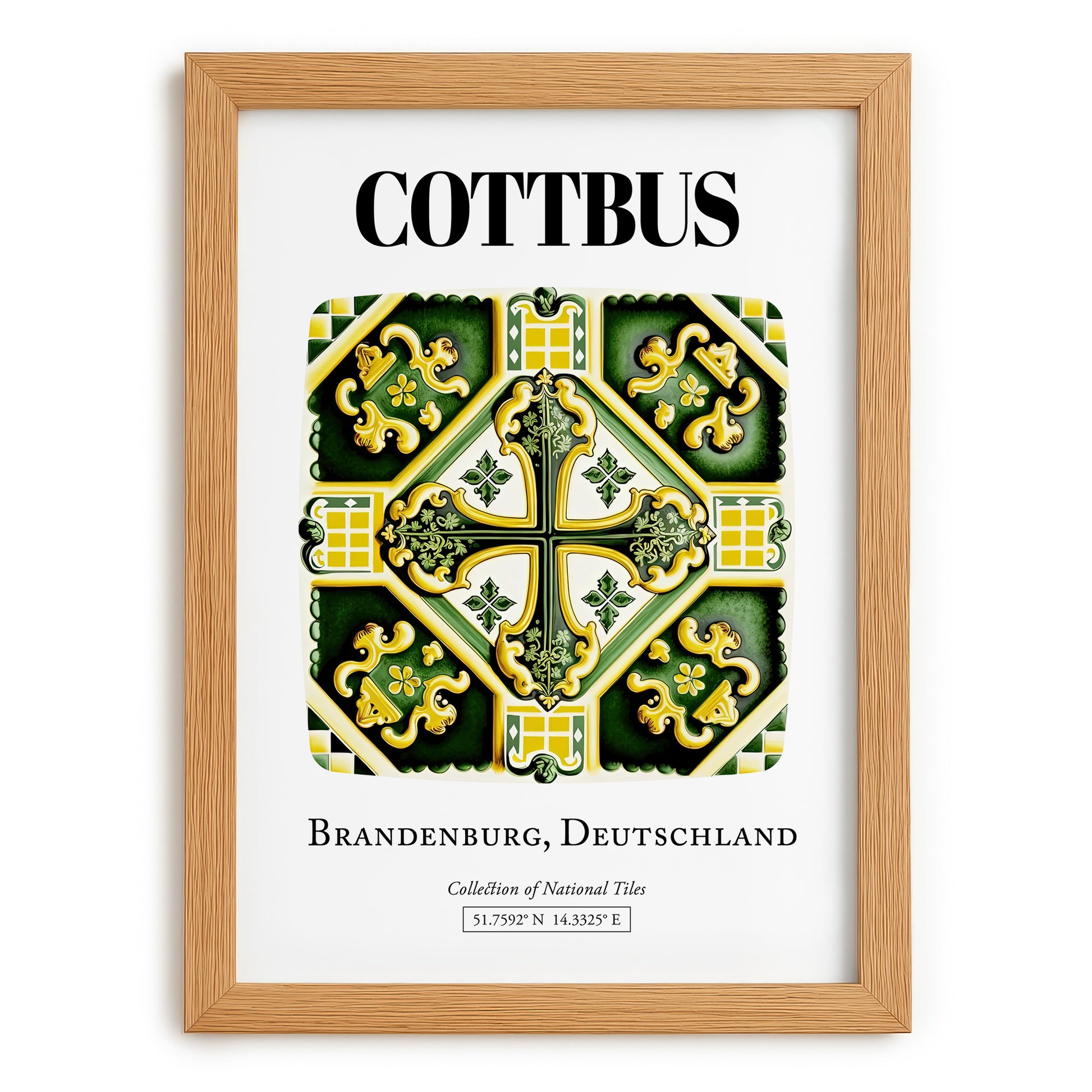 Cottbus, Germany – National Pride Wall Decor, set in oak frame
