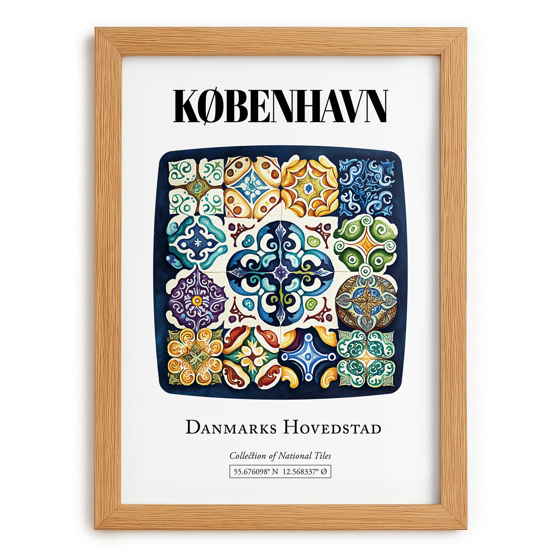 København, Denmark – National Pride Wall Decor, set in oak frame
