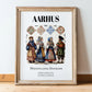 Aarhus, Denmark – Minimalist Travel Print, in wooden frame leaning on the floor