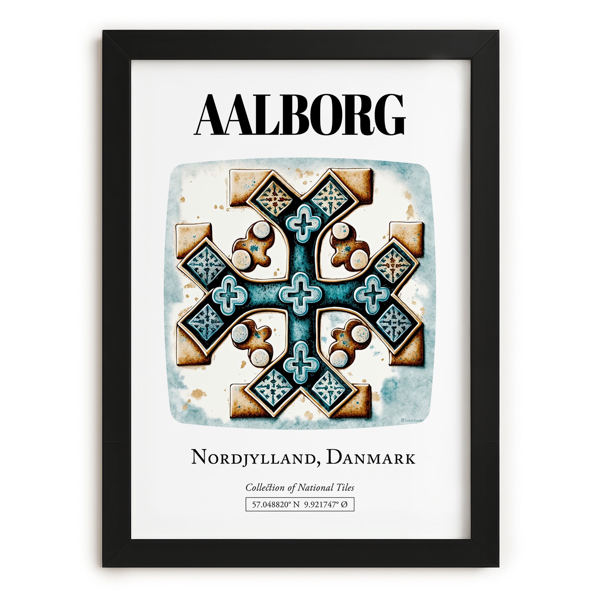 Aalborg, Denmark – Travel Wall Art, in sleek black frame