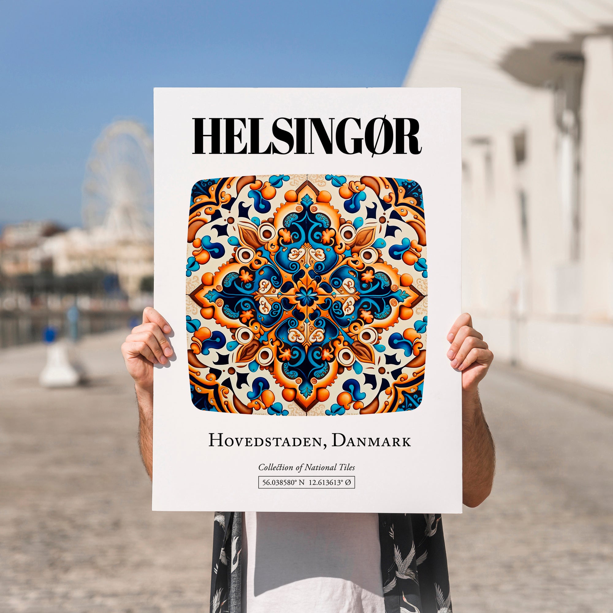 Helsingør, Denmark – Vintage Travel Poster, no-text version framed in wood