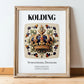 Kolding, Denmark – Travel Poster, in wooden frame leaning on the floor