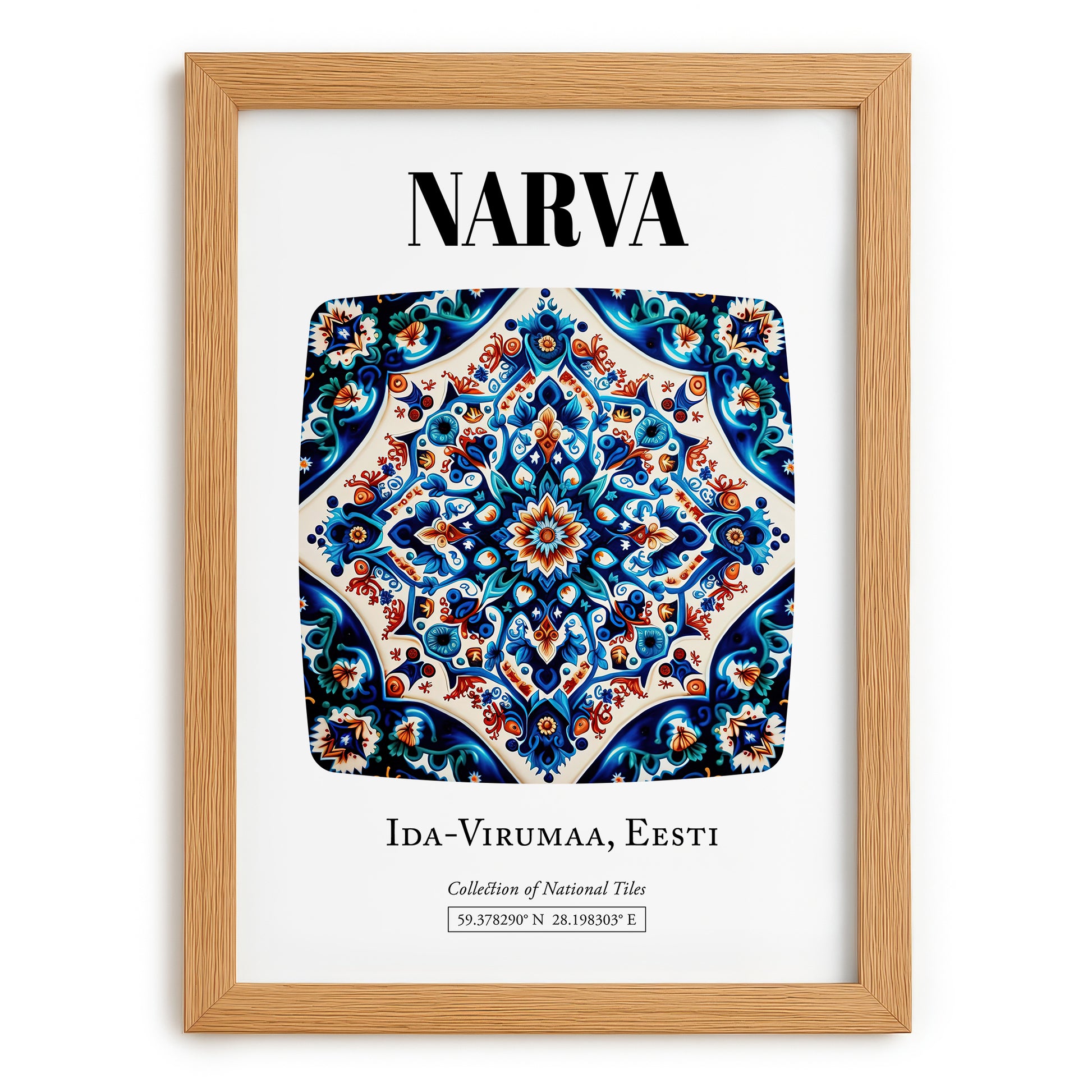 Narva, Estonia – Travel Wall Art, set in oak frame