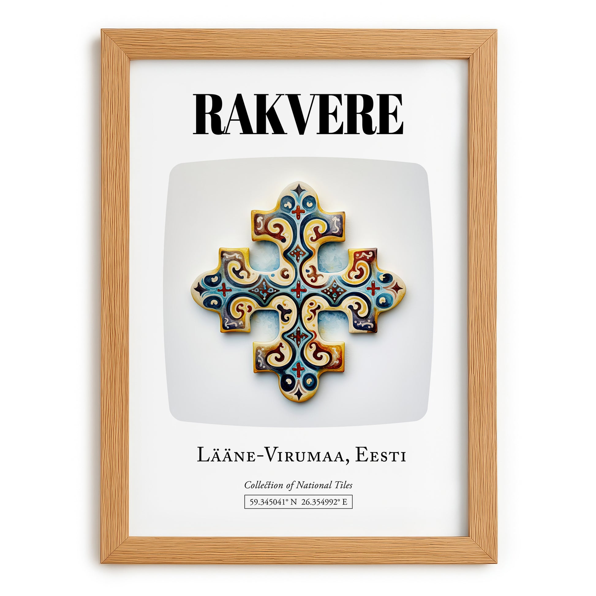 Rakvere, Estonia – Away From Home Poster, set in oak frame