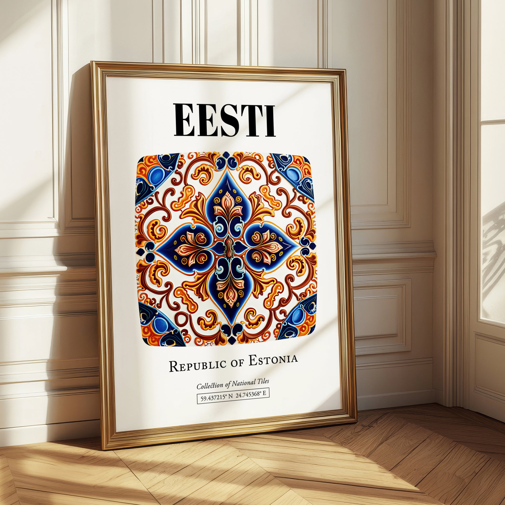 Eesti, Estonia – Travel Print, styled in a charming Paris street view