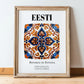 Eesti, Estonia – Travel Print, in wooden frame leaning on the floor