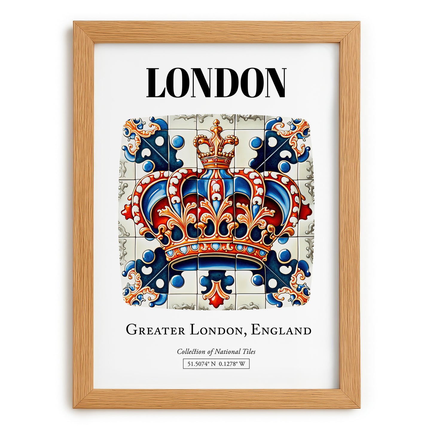 London, England – Travel Wall Decor, set in oak frame