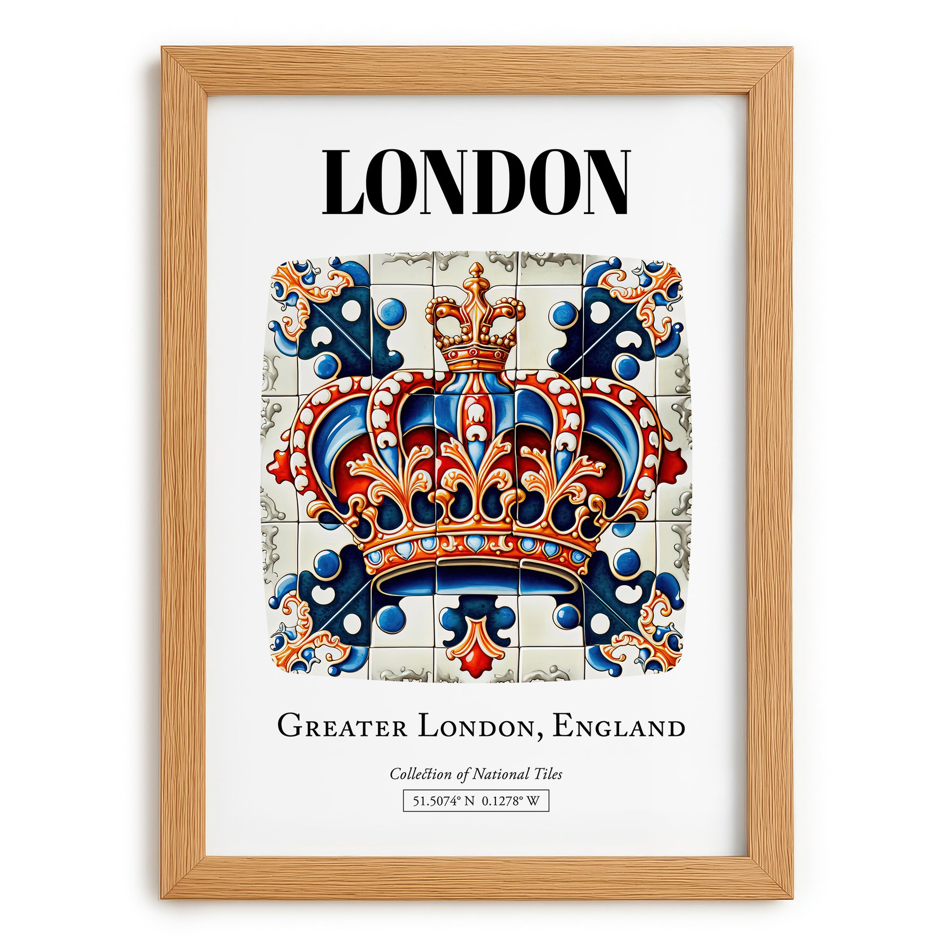 London, England – Travel Wall Decor, set in oak frame