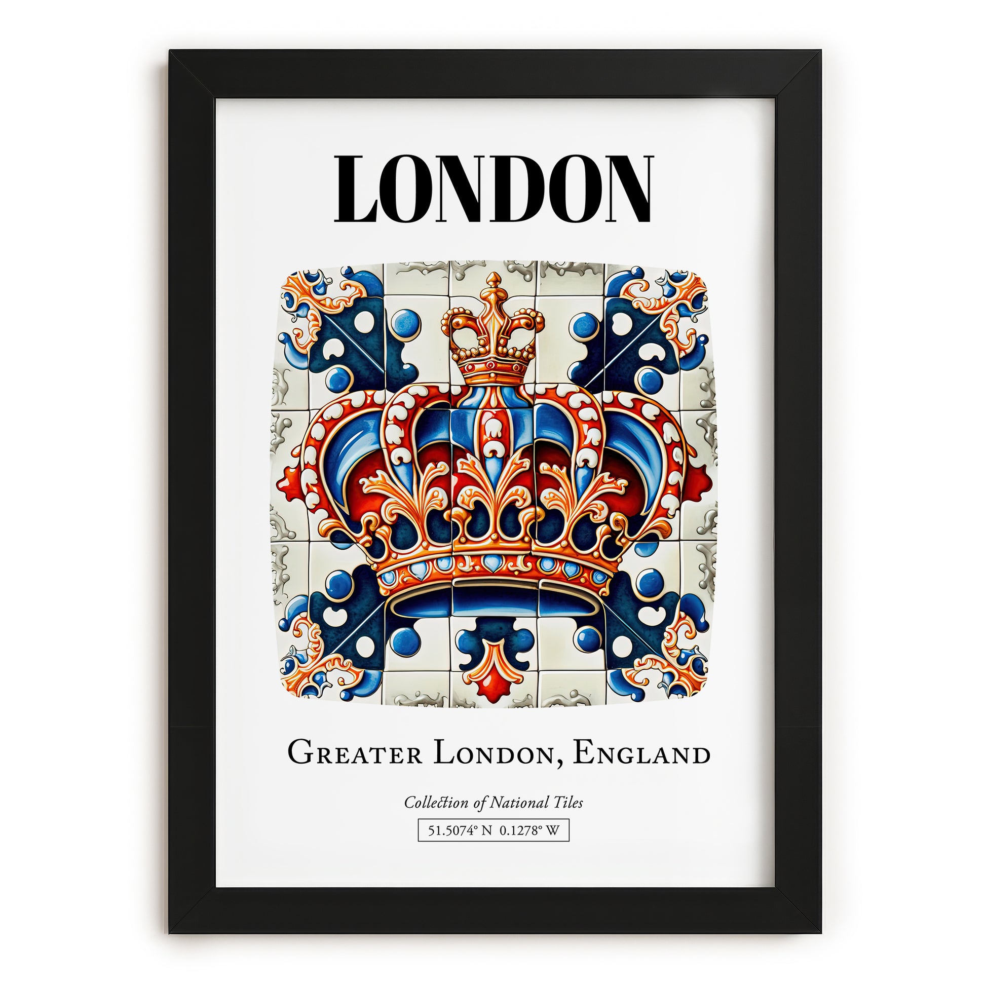 London, England – Travel Wall Decor, in sleek black frame