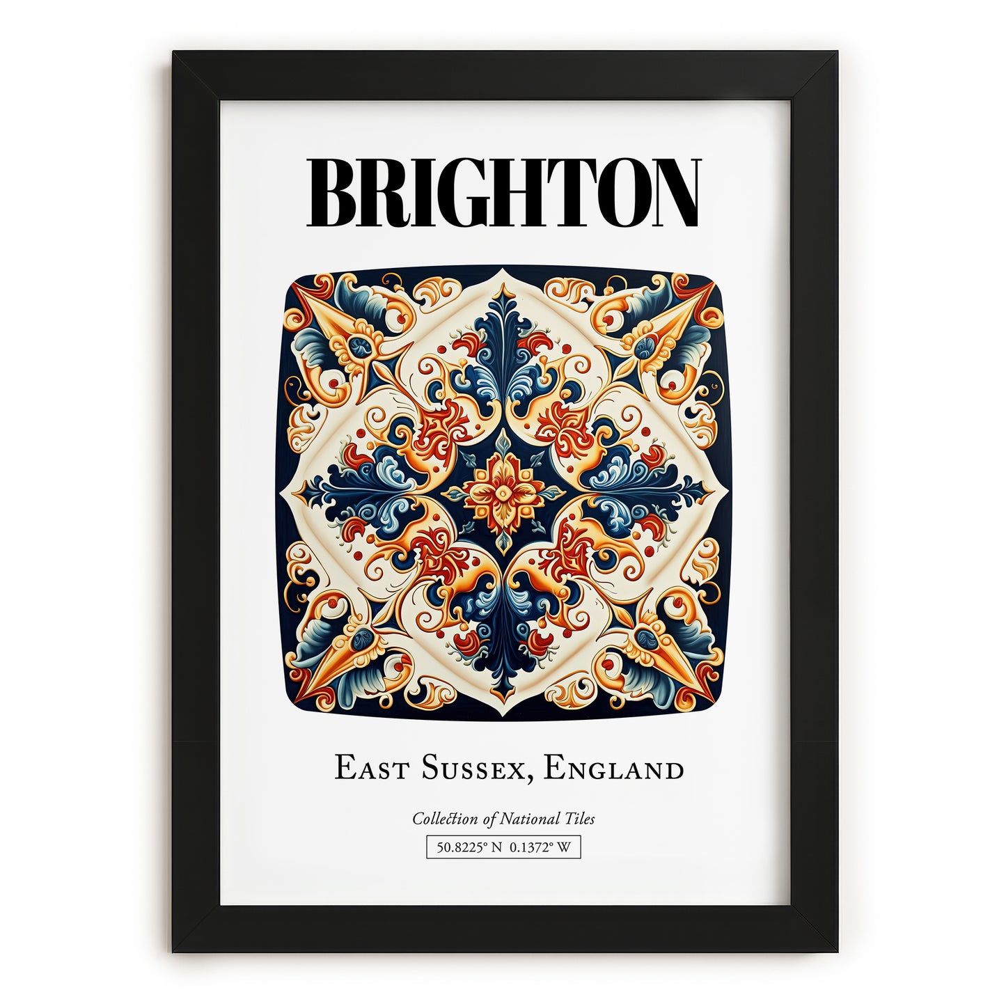 Brighton, England – Travel Wall Art, in sleek black frame
