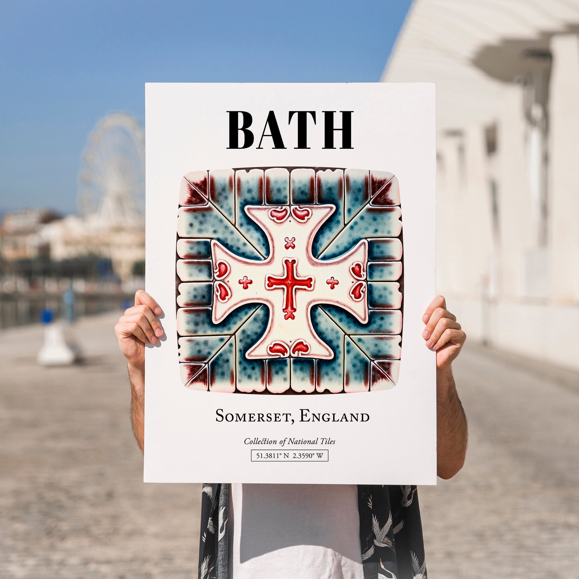 Bath, England – Travel Wall Decor, no-text version framed in wood