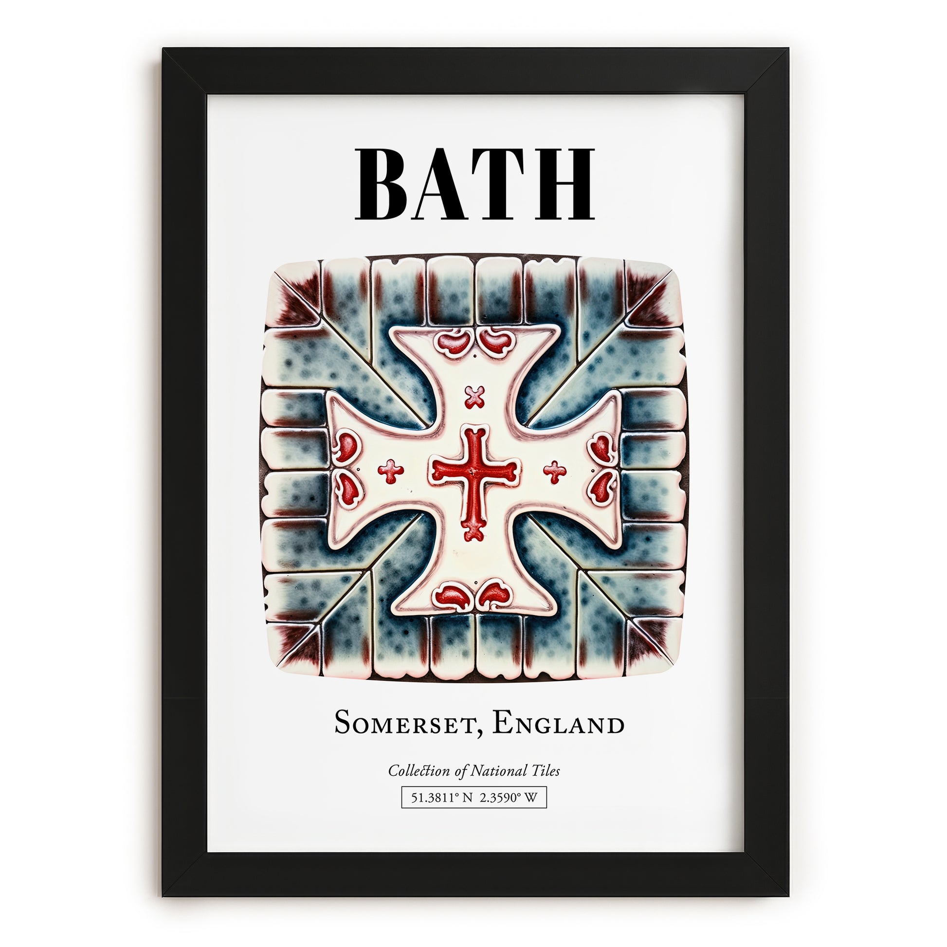 Bath, England – Travel Wall Decor, in sleek black frame