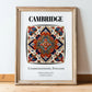 Cambridge, England – Travel Poster, in wooden frame leaning on the floor