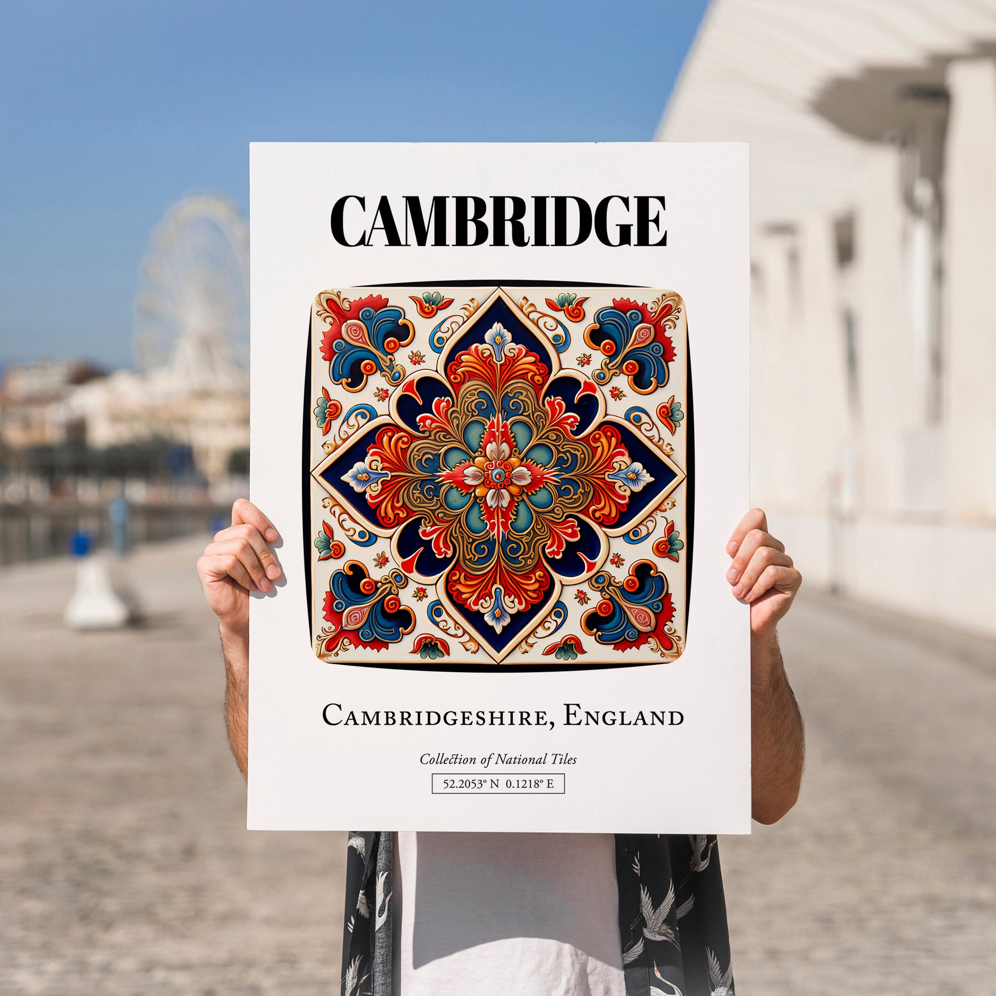 Cambridge, England – Travel Poster, no-text version framed in wood