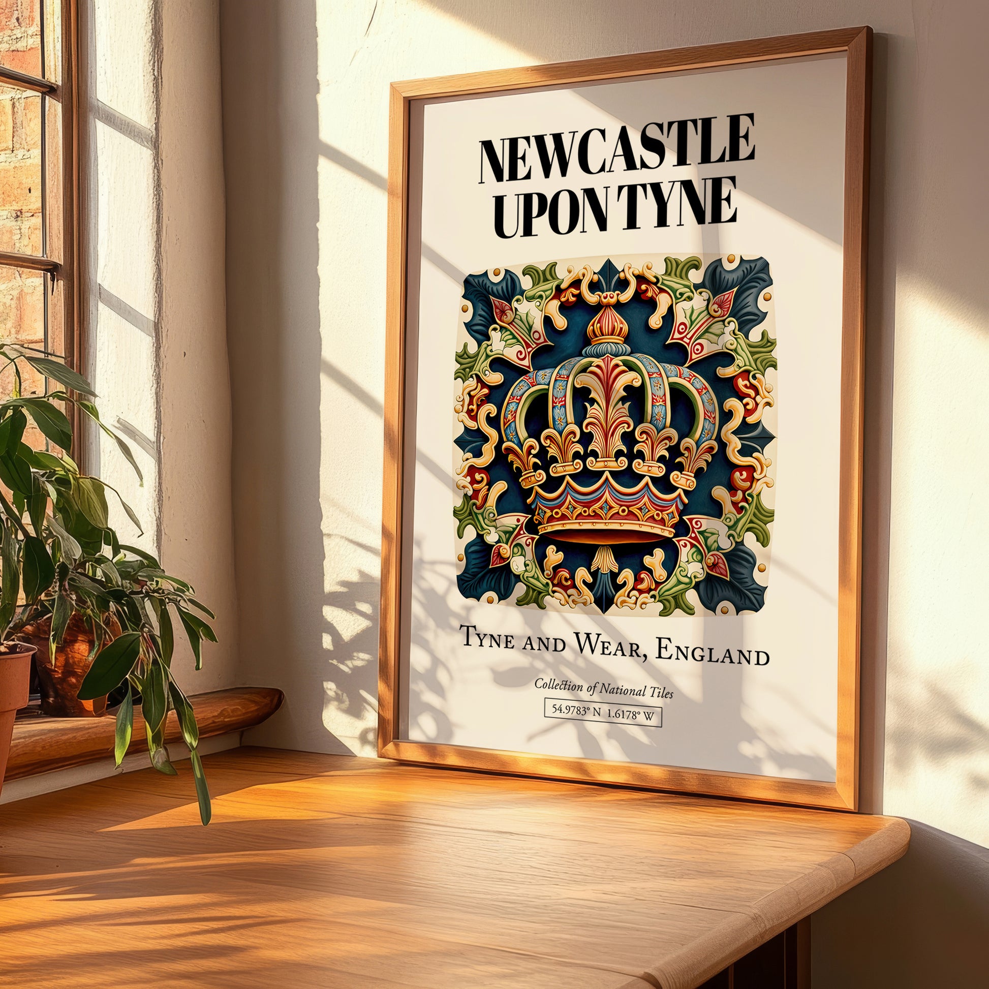 Newcastle Upon Tyne, England – Travel Print, clean layout with no caption