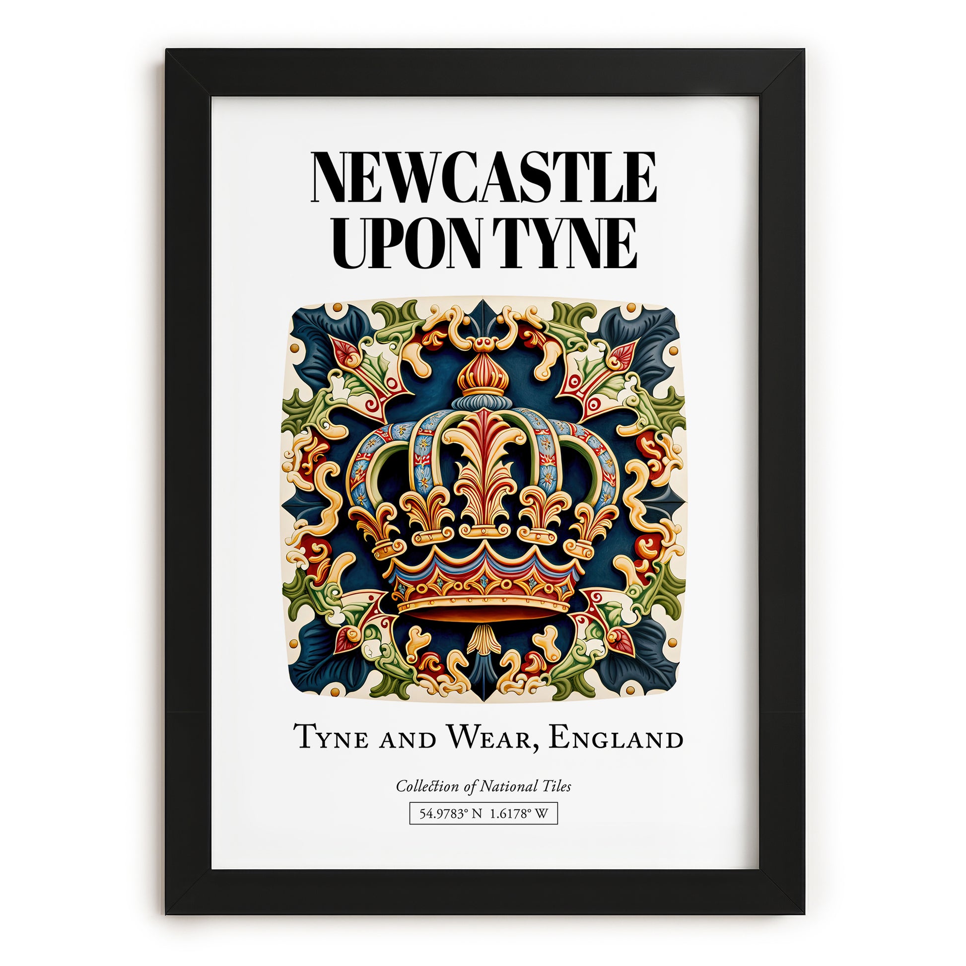 Newcastle Upon Tyne, England – Travel Print, in sleek black frame