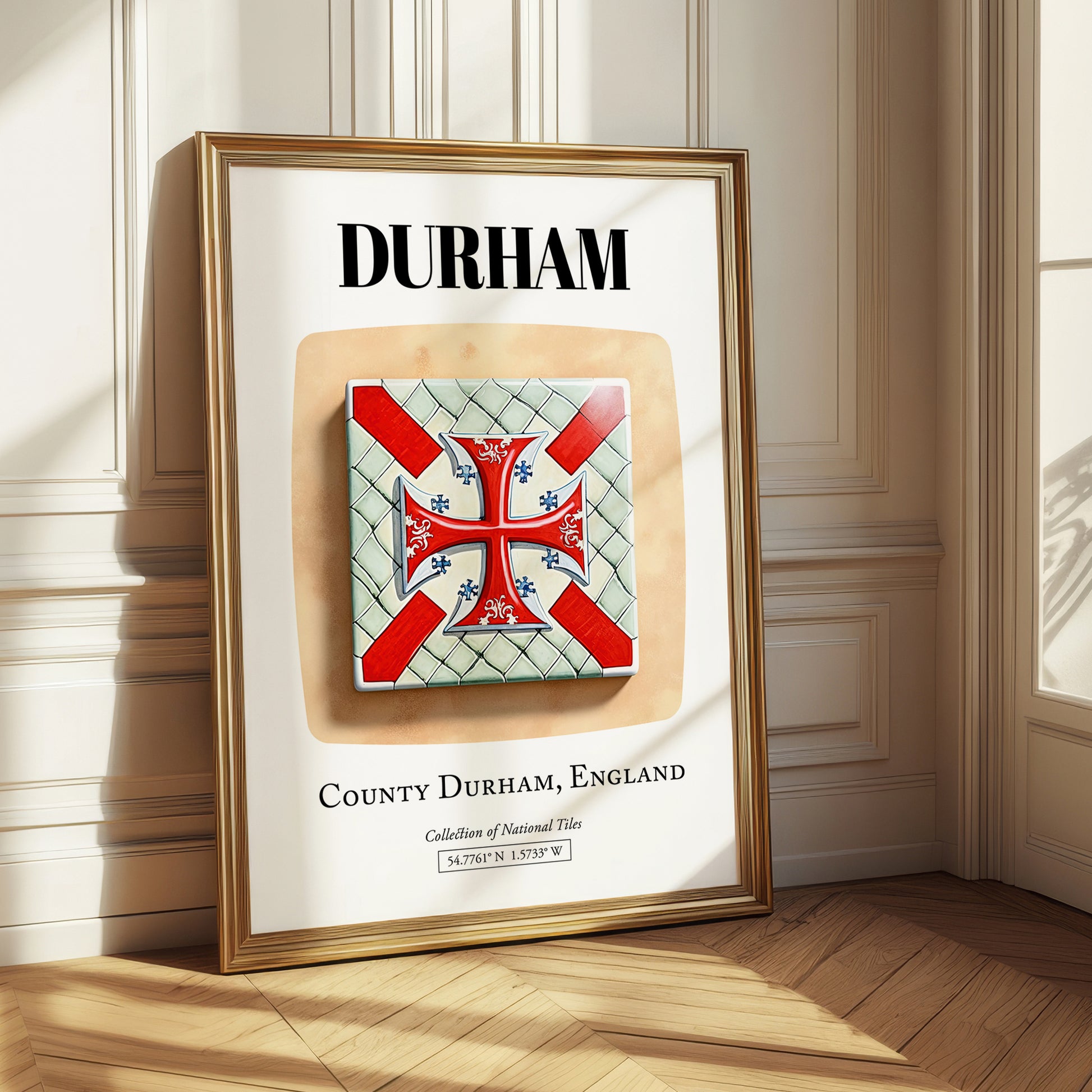 Durham, England – Travel Poster, styled in a charming Paris street view
