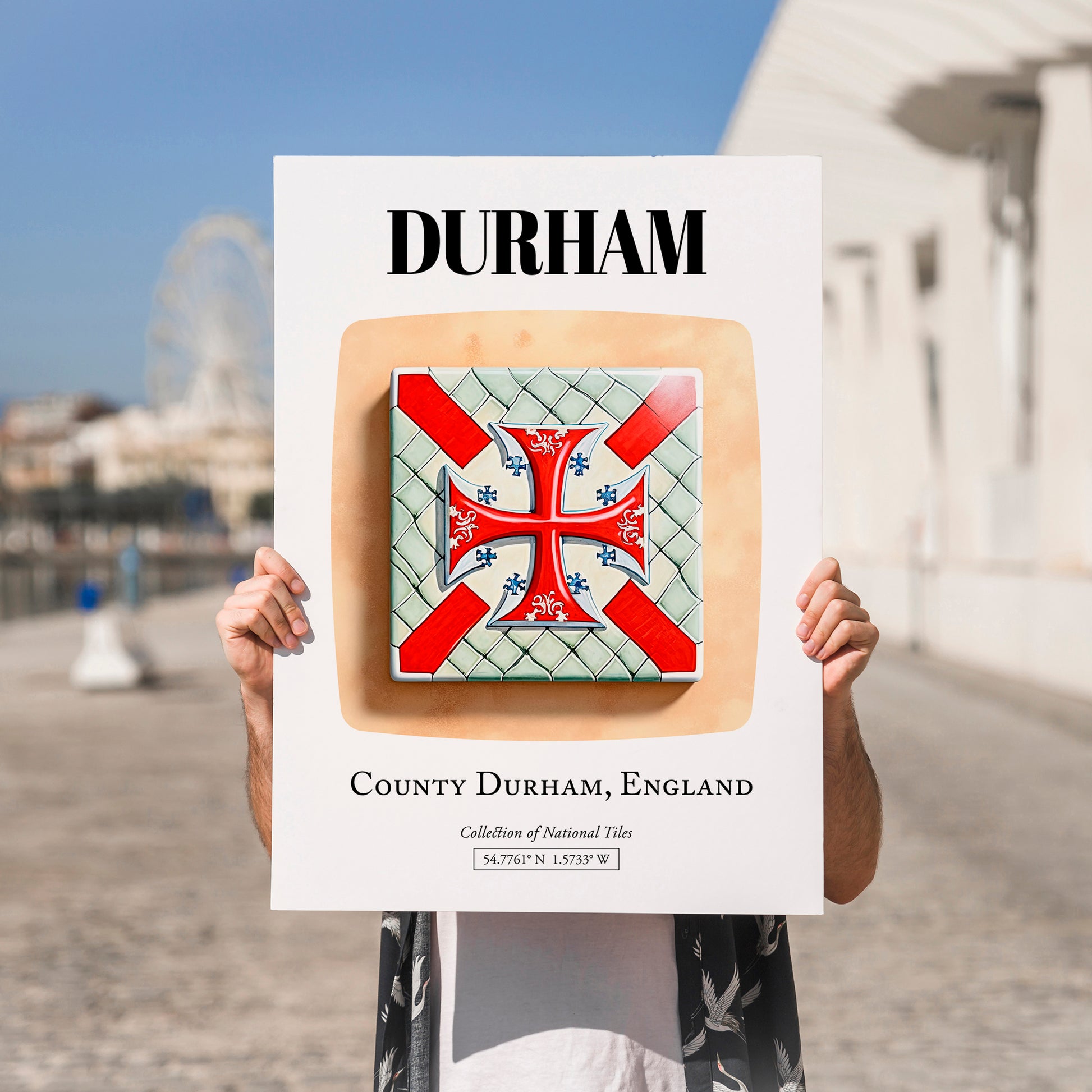 Durham, England – Travel Poster, no-text version framed in wood