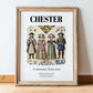 Chester, England – Cityscape Wall Art, in wooden frame leaning on the floor