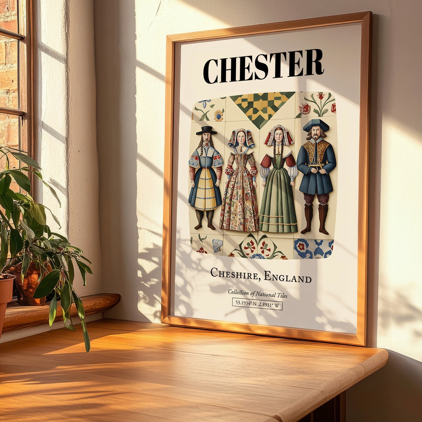 Chester, England – Cityscape Wall Art, clean layout with no caption