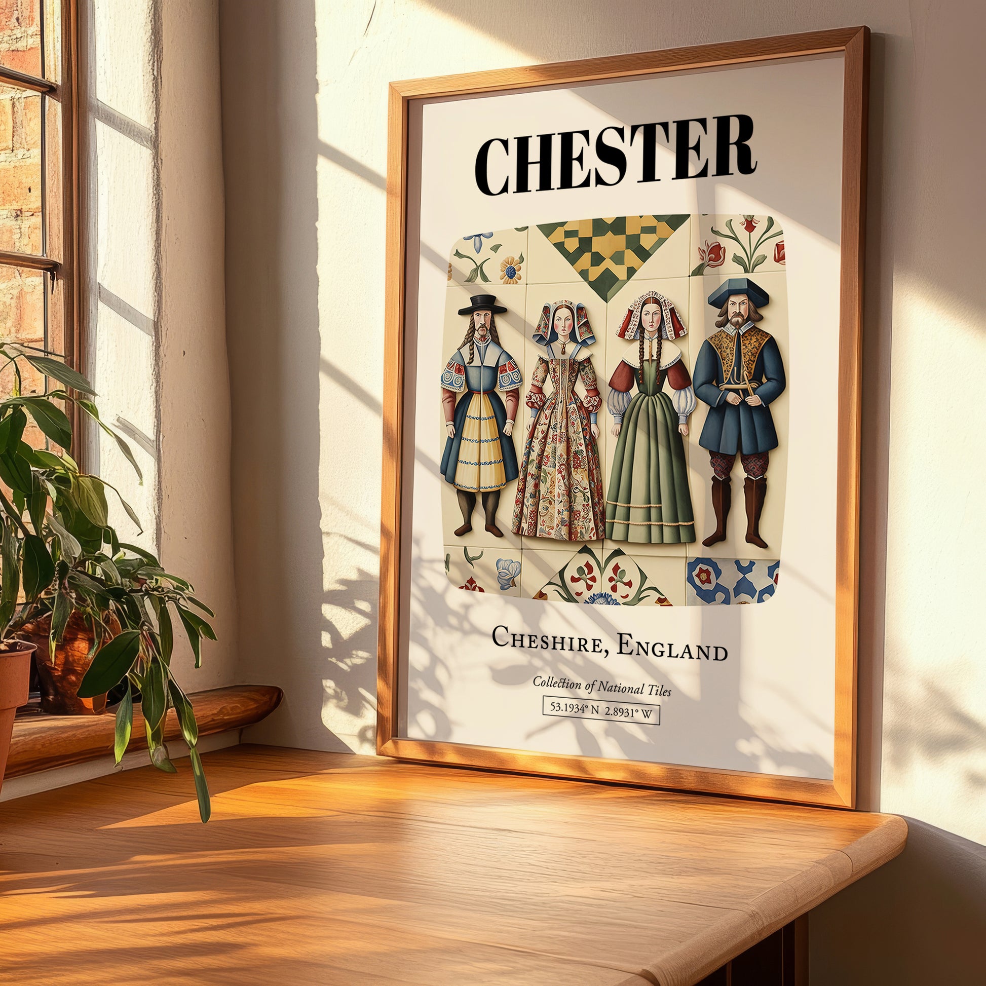 Chester, England – Cityscape Wall Art, clean layout with no caption